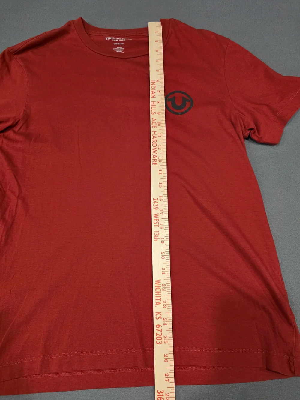 True Religion Men's Red Graphic Logo Crew Neck T-Shirt